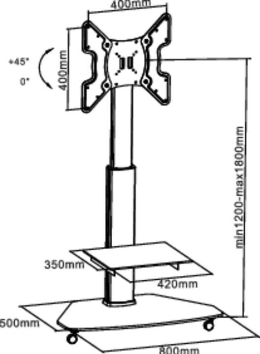 Produktbild SpeaKa Professional TV-Rollwagen 81,3 cm (32) - 13 (40 kg, 32.01")