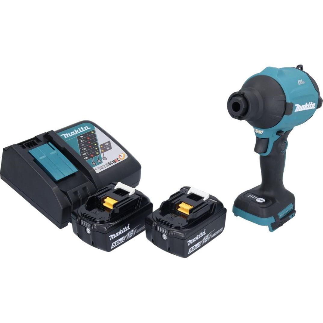 Thumbnail - Makita, Laubsauger + Laubbläser, DAS 180 RT Akku Gebläse 18 V Brushless + 2x Akku 5,0 Ah + Ladegerät (Akkubetrieb, Lau...