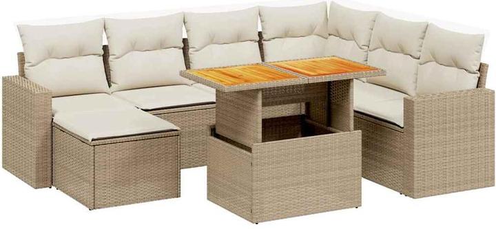 Actual product image vidaXL Garden furniture Sofa set Garden set 8-piece garden seating group Beige