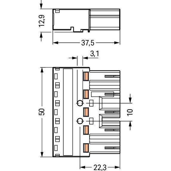 Thumbnail - Wago Netz-Steckverbinder WINSTA MID, Elektronikkabel + Stecker, Blau