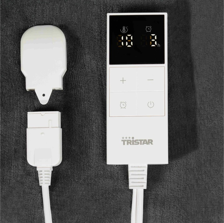 Produktbild Tristar Elektrische Warmtedeken BW-4781 - 180 x 120 cm - 10 standen - Wasmachinebestendig - Grijs (180 x 120 cm)