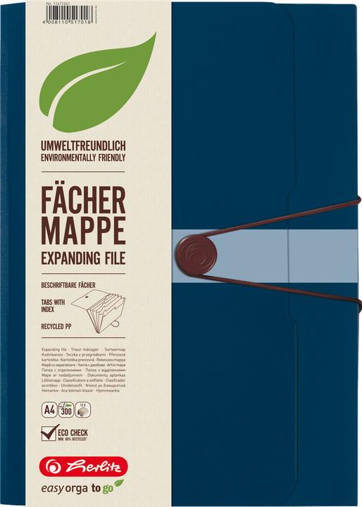 Produktbild Herlitz 11411261 Polypropylene (PP) Blau Aktendeckel (A4, 1x)