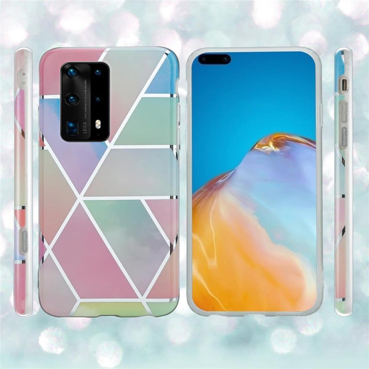 Actual product image Cadorabo IMD TPU Colorful Marble Cover (Huawei P40 Pro+)