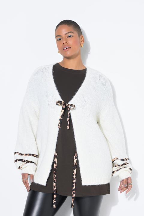 Immagine prodotto Studio Untold Cardigan dal taglio oversize con fiocco leopardato (42, 44)