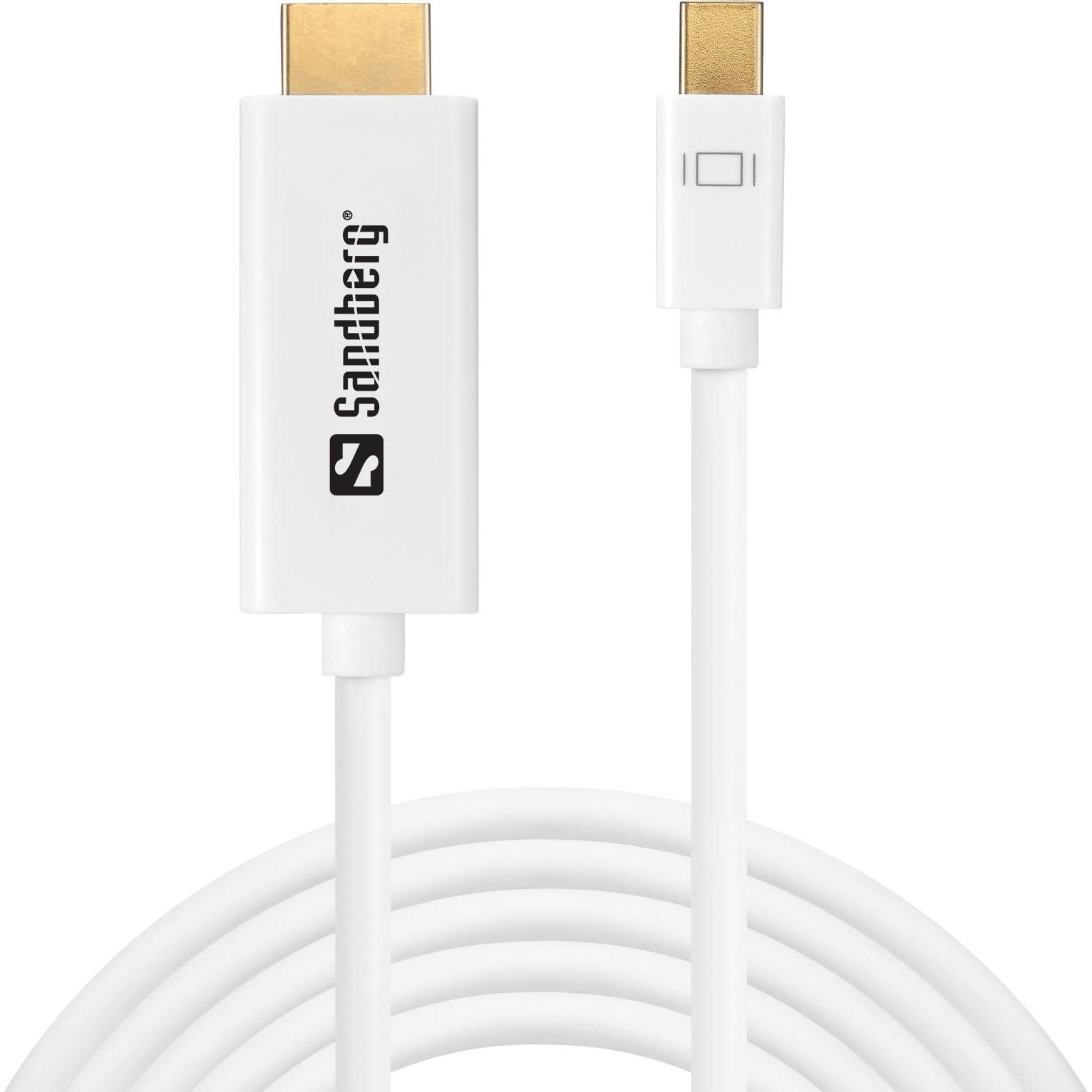 Sandberg Mini DisplayPort — HDMI (Typ A) (2 m, DisplayPort, HDMI), Video Kabel