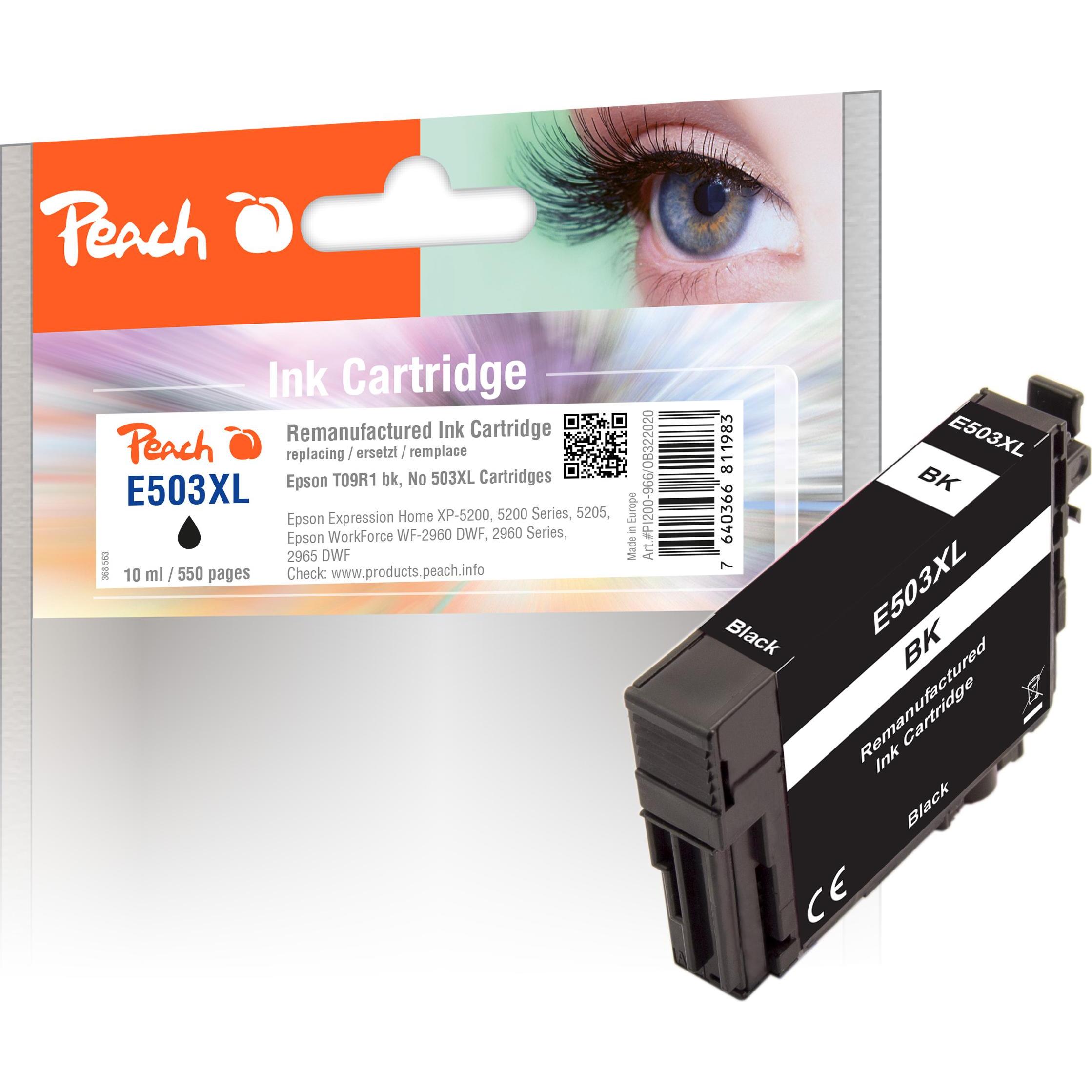 Peach, Druckerpatrone, Patrone Epson T09R1, No 503XL black remanufactured
