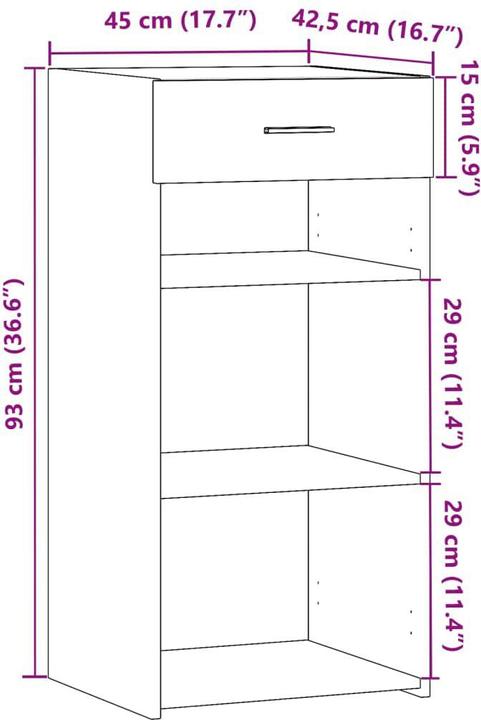 Image du produit vidaXL Sideboard (45 x 42.50 x 93 cm)