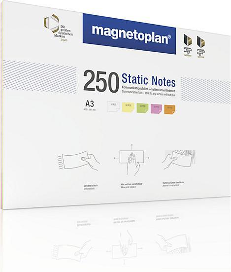 Actual product image Magnetoplan Sticky note Static Notes, DIN A3, 250 pieces assorted