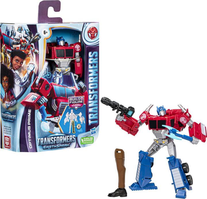 Actual product image Transformers Spielzeug EarthSpark Deluxe-Klasse Optimus Prime Action-Figur (12,5 cm), Roboterspielze