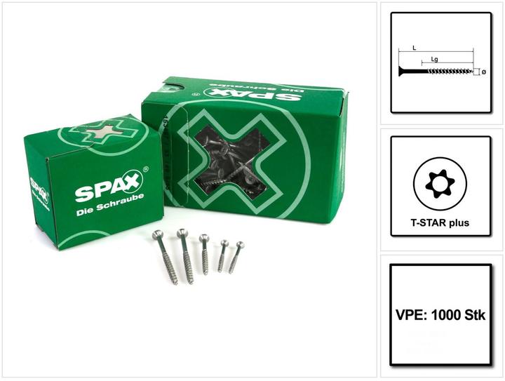 Image du produit Spax Vis pour panneaux d'aggloméré SK T20 4.0x30 mm (1000 Vis par pièce)