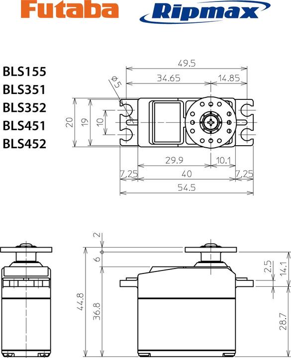 Actual product image Futaba BLS 175SV Brushless Digital, SBus-2, HV