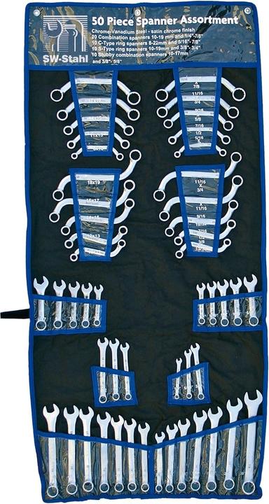 Produktbild SW-Stahl 00935L Schraubenschlüsselsatz (1/2", 1/4", 10 mm, 11 mm, 11/16", 12 mm, 13 mm, 14 mm, 15 mm, 16 mm, 17 mm, 18 mm, 19 mm, 3/4", 3/8", 5/16", 5/8", 7/16", 7/8", 9/16")