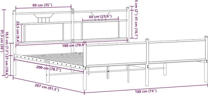 Image du produit vidaXL Bettgestell (180 x 200 cm)