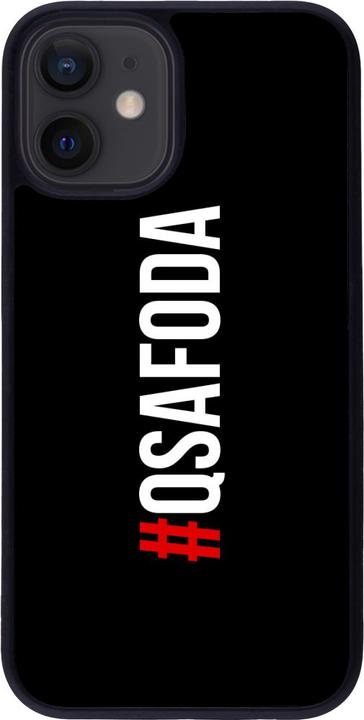 Actual product image PhoneLook Coque Silicone rigide noir Qsafoda 1 (Apple iPhone 12 mini)