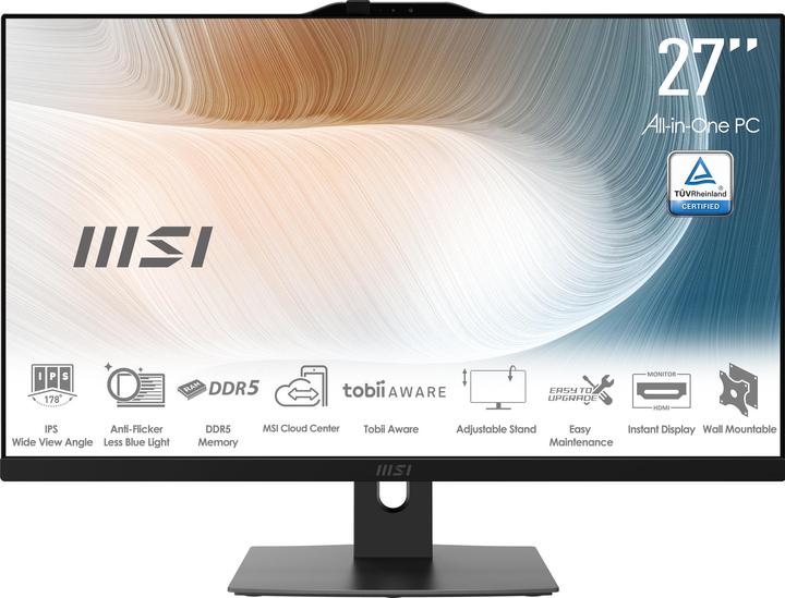 Image du produit MSI Modern AM272P 12M-1063AT All-in-One schwarz 27" (68,6cm) FHD Display, Intel Core i5-1235U, 16GB (512.00 Go, 16 Go, Intel Core i5-1235U)