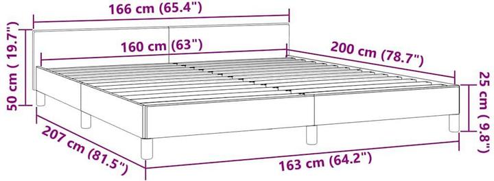 Image du produit vidaXL Bettgestell mit Kopfteil (160 x 200 cm)