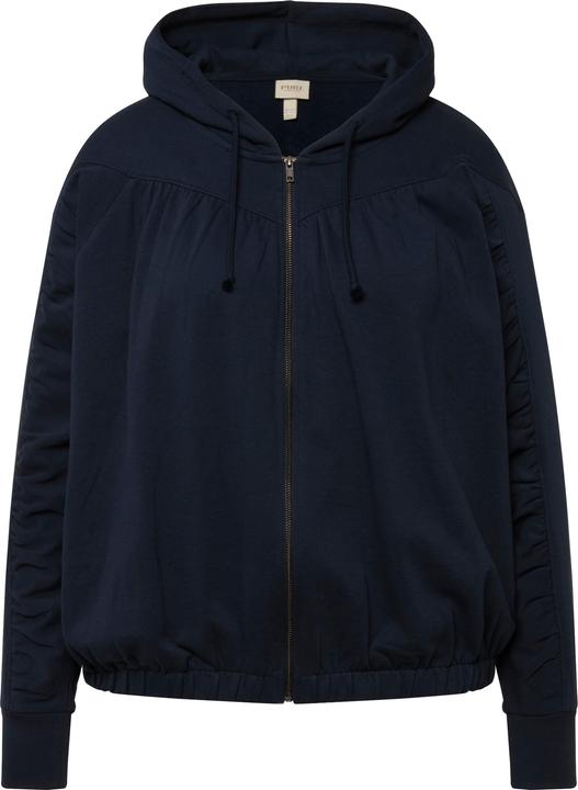 Produktbild Ulla Popken Hoodie-Jacke, gekräuselte Quernaht, Kapuze (46, 48)
