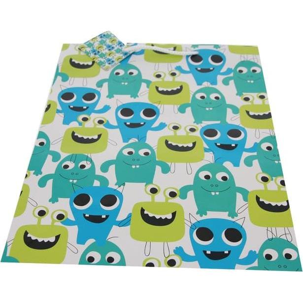 MICA Living, Geschenkverpackung, Geschenktasche Monster - ca. 26 x 32 x 12,5 cm (Geschenktüte, 1 x)