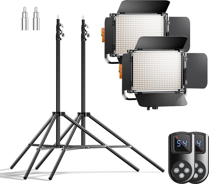 Produktbild Walimex pro LED Niova 900 Bi Color und Stativ 2er Set Lichtstativ Flächenleuchte (Flächenleuchte)