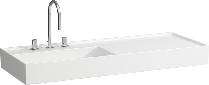 Laufen Wash basin KARTELL 1200x460mm drain r.o.l. 2 HL-design white LCC (460 mm, 1200 mm)