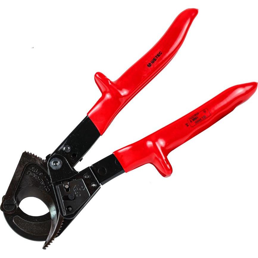 Wetec, Bolzenschneider + Seitenschneider, Ratschen-Kabelschere, 1000 V., 32 mm / 240 mm² (250 mm)