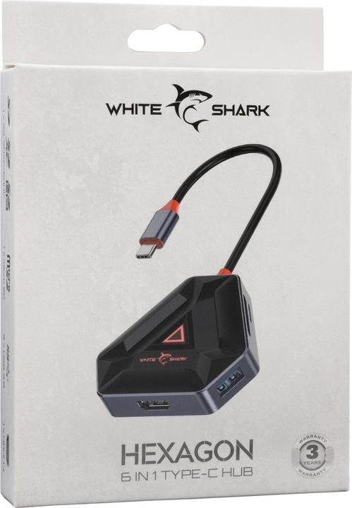 Actual product image Sbox Hexagon 6 IN 1 Type-C HUB (USB-C, 6 ports)