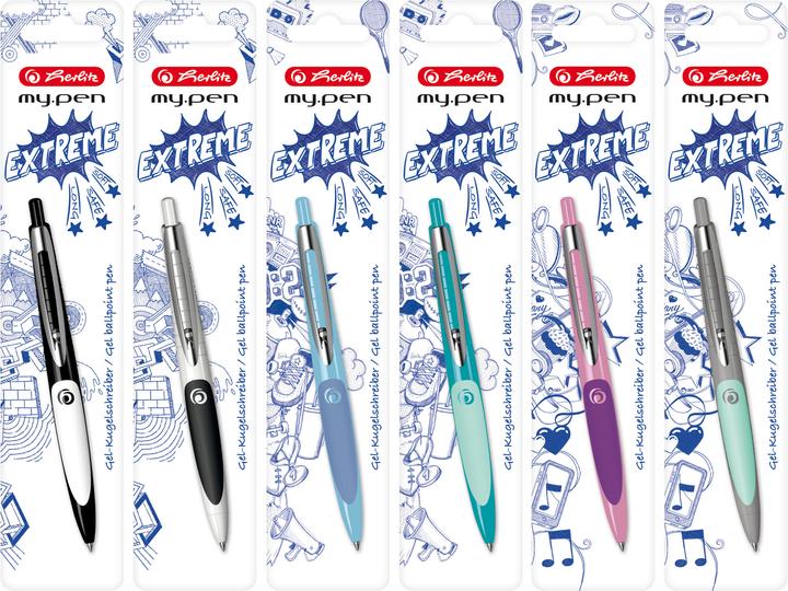 Produktbild Herlitz Kugelschreiber my.pen Schwarz Weiss Silber (Weiss, Schwarz, 1 x)