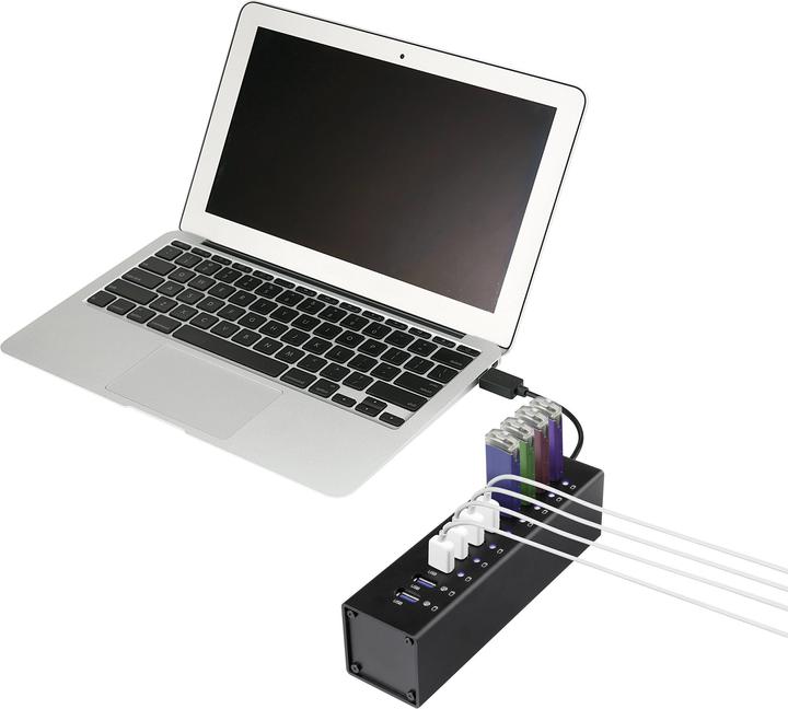 Produktbild Renkforce 10 Port USB 3 Aluminium Hub (USB-B, 10 Ports)