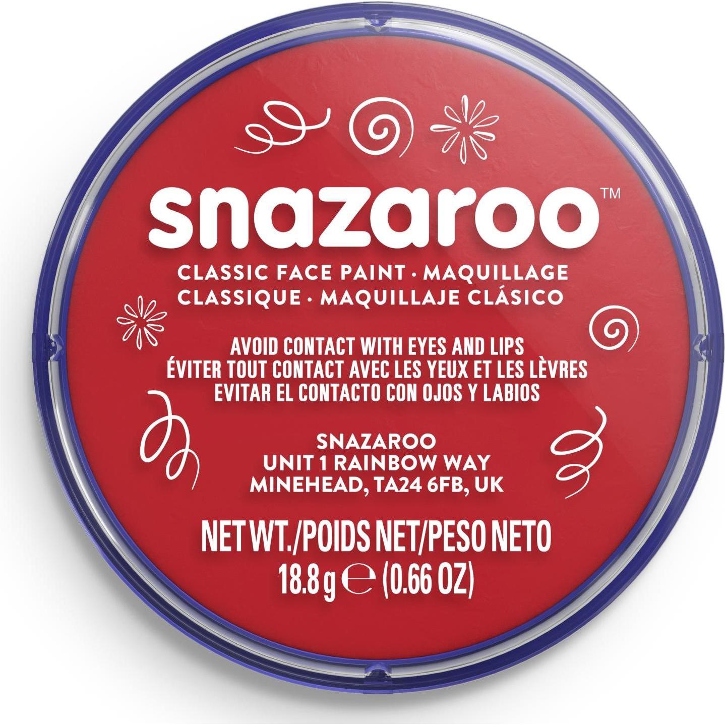 Snazaroo Schminkfarbe Blister 18 ml, Leuchtrot