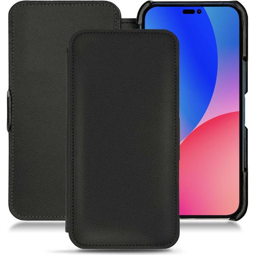 Noreve Lederschutzhülle horizontal (Apple iPhone 14 Pro Max), Smartphone Hülle, Schwarz