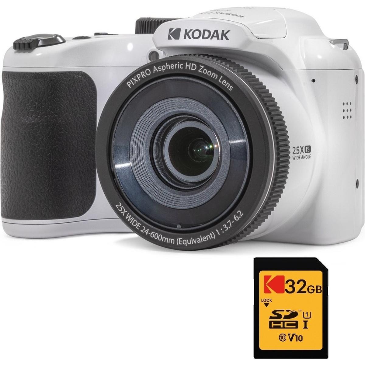 Kodak Digitale Bridgekamera mit 25-fachem Zoom, 16 MP, 1080p HD-Video, 24 mm Weitwinkel (BAZ255WHSD)
