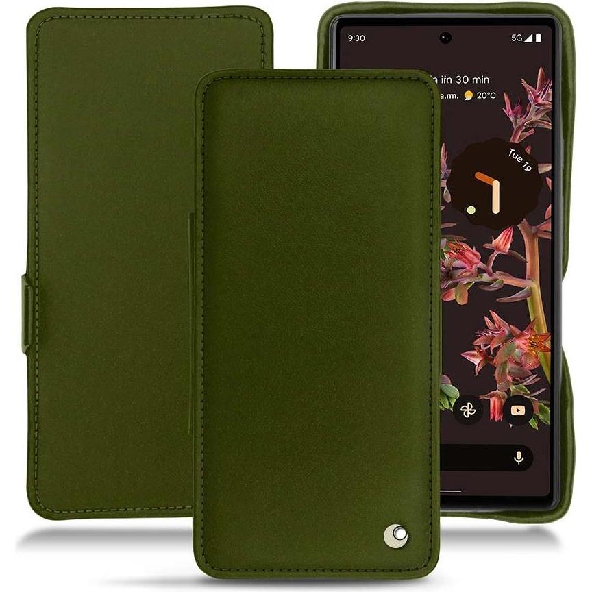 Noreve Lederschutzhülle horizontal (Google Pixel 6), Smartphone Hülle, Grün