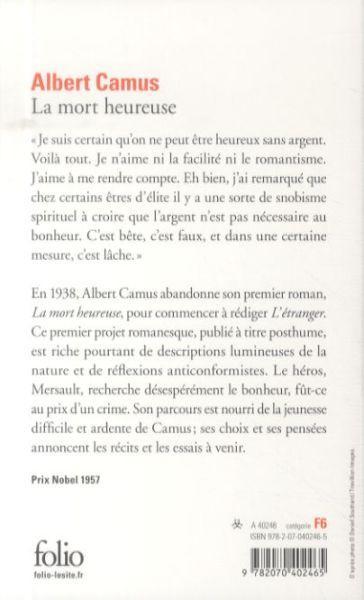 Image du produit La Mort Heureuse (Français, Albert Camus, 2010)