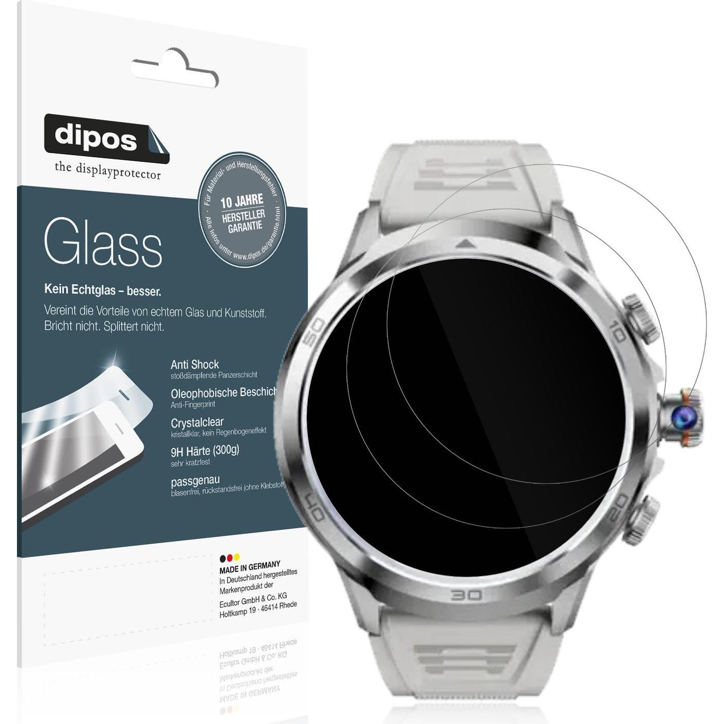 Dipos Anti-Shock Displayschutz 9H, Smartwatch Schutzfolie, Transparent