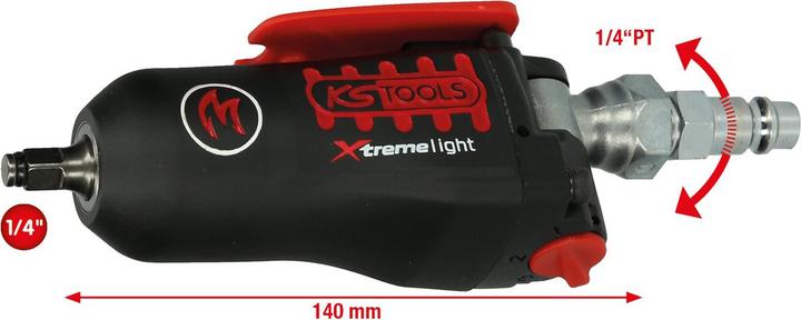 Produktbild KS Tools 1/4" MONSTER Xtremelight Mini-Druckluft-Schlagschrauber, 108 Nm, 109 dbA