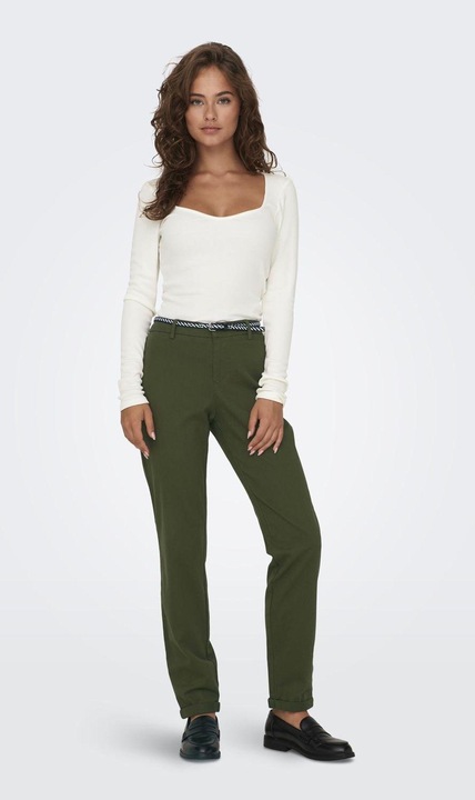 Actual product image Only Slim Fit Mid Waist Chino Trousers Chino Trousers (W40/L30)