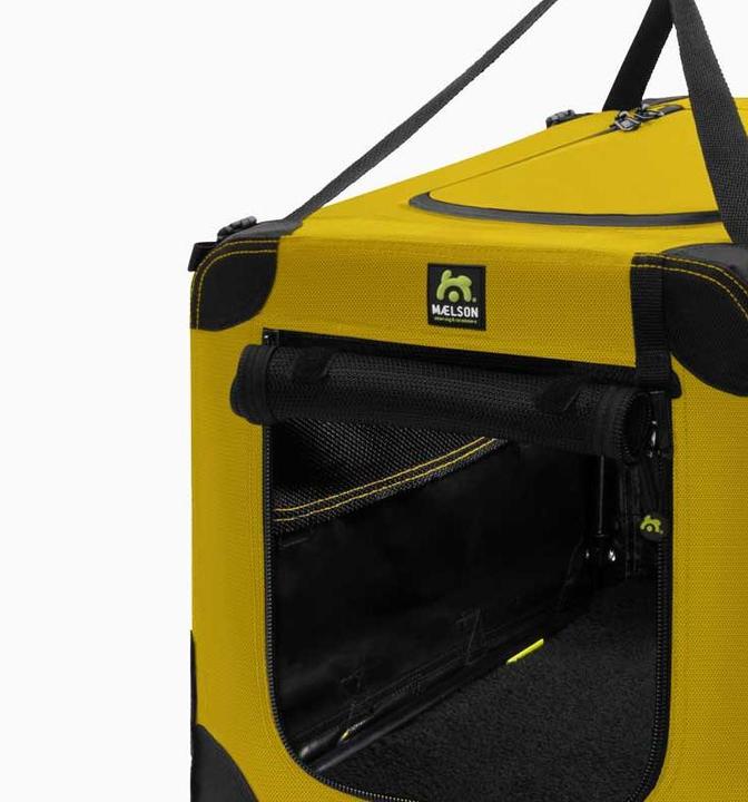 Produktbild Maelson Soft Kennel Hundebox in 3 Grössen - Saffron Yellow (Hund, Faltbar, Atmungsaktiv, Sicherheitsverschluss, Waschbar)