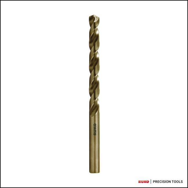 Produktbild Ruko Spiralbohrer DIN 338 Typ INOX Nenn-Ø 5,2 mm HSS-Co5 profilgeschliffen Gold Zylinderschaft 5xD rec... (5.2 Millimeter)