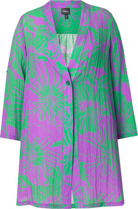 Produktbild Ulla Popken Blusenjacke, Blüten, V-Ausschnitt, Langarm (54)