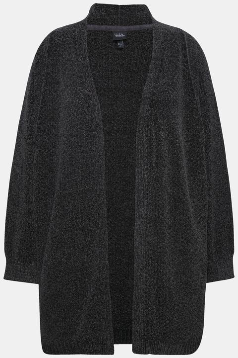 Produktbild Ulla Popken Chenille-Strickjacke, Oversized, V-Ausschnitt, offene Form (54)