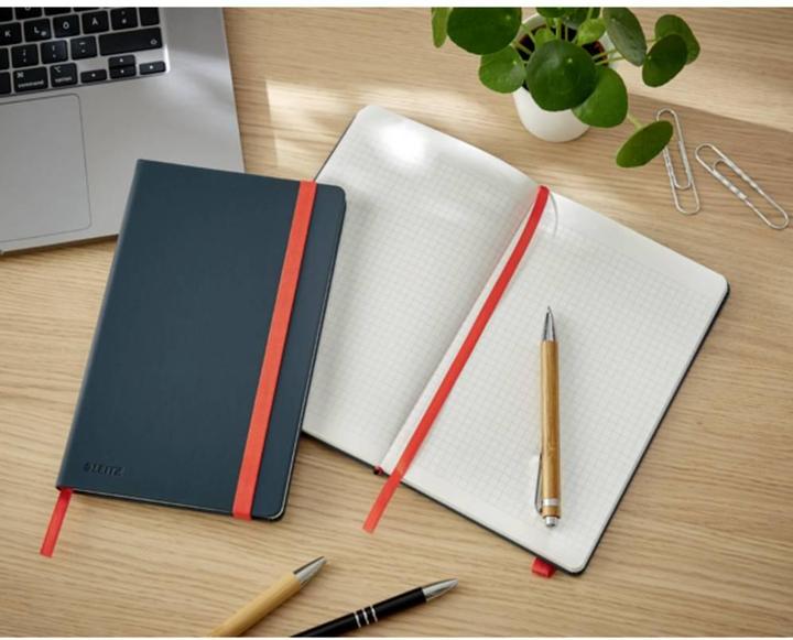 Image du produit Leitz Carnet de notes Cosy 14,8 x 21 cm, Plaid, Gris (A5, Quadrillé, Couverture rigide)