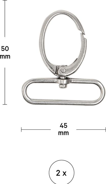 Actual product image Lalana Pendant with carabiner 50 x 45 mm, 2 pieces