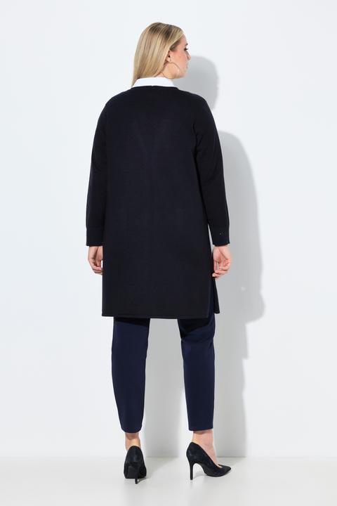 Produktbild Ulla Popken Long-Strickjacke, Pailletten, V-Ausschnitt, Langarm (54)