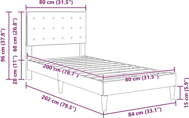 Produktbild vidaXL Bettrahmen (80 x 200 cm)