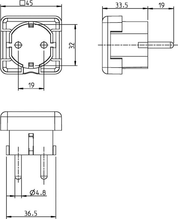 Actual product image Bachmann earthing contact plug brown flat version mountable (0.10 m)