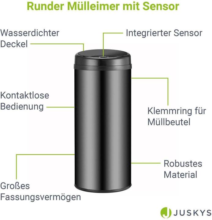 Produktbild Juskys Automatischer Mülleimer mit Sensor (50 l)