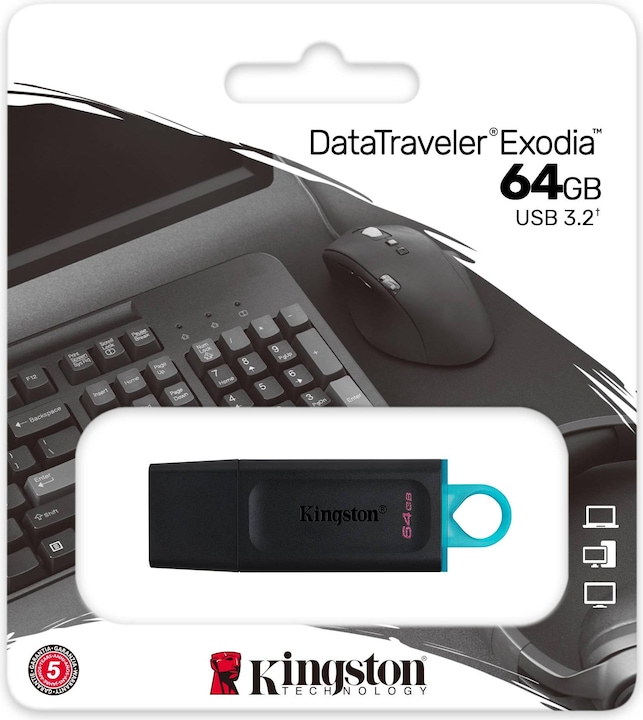 Image du produit Kingston DataTraveler Exodia (64 Go, USB-A, USB 3.2)