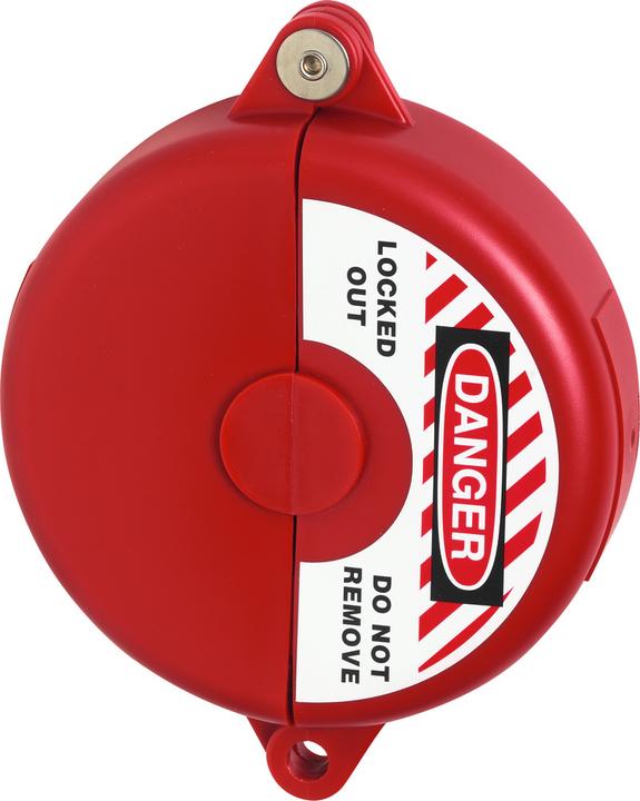 Actual product image Abus Handwheel lock, V305, for globe valves 2.5" - 5", red.