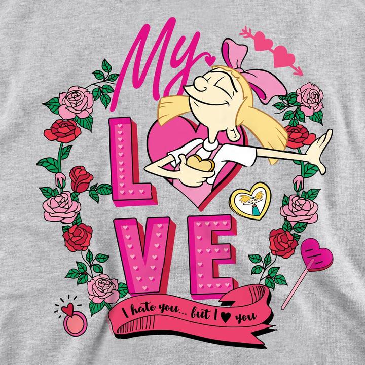 Immagine prodotto Hey Arnold! I Hate You But Love You Felpa San Valentino Helga Adulto Unisex (L)
