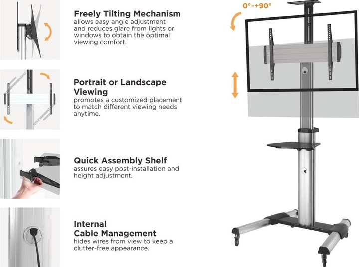 Actual product image equip TV trolley (LCD, 70", 50 kg)